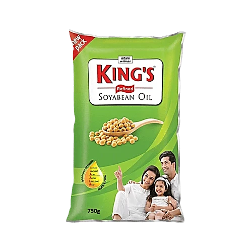 Kings Refined Soyabean Oil, 750 g Pouch